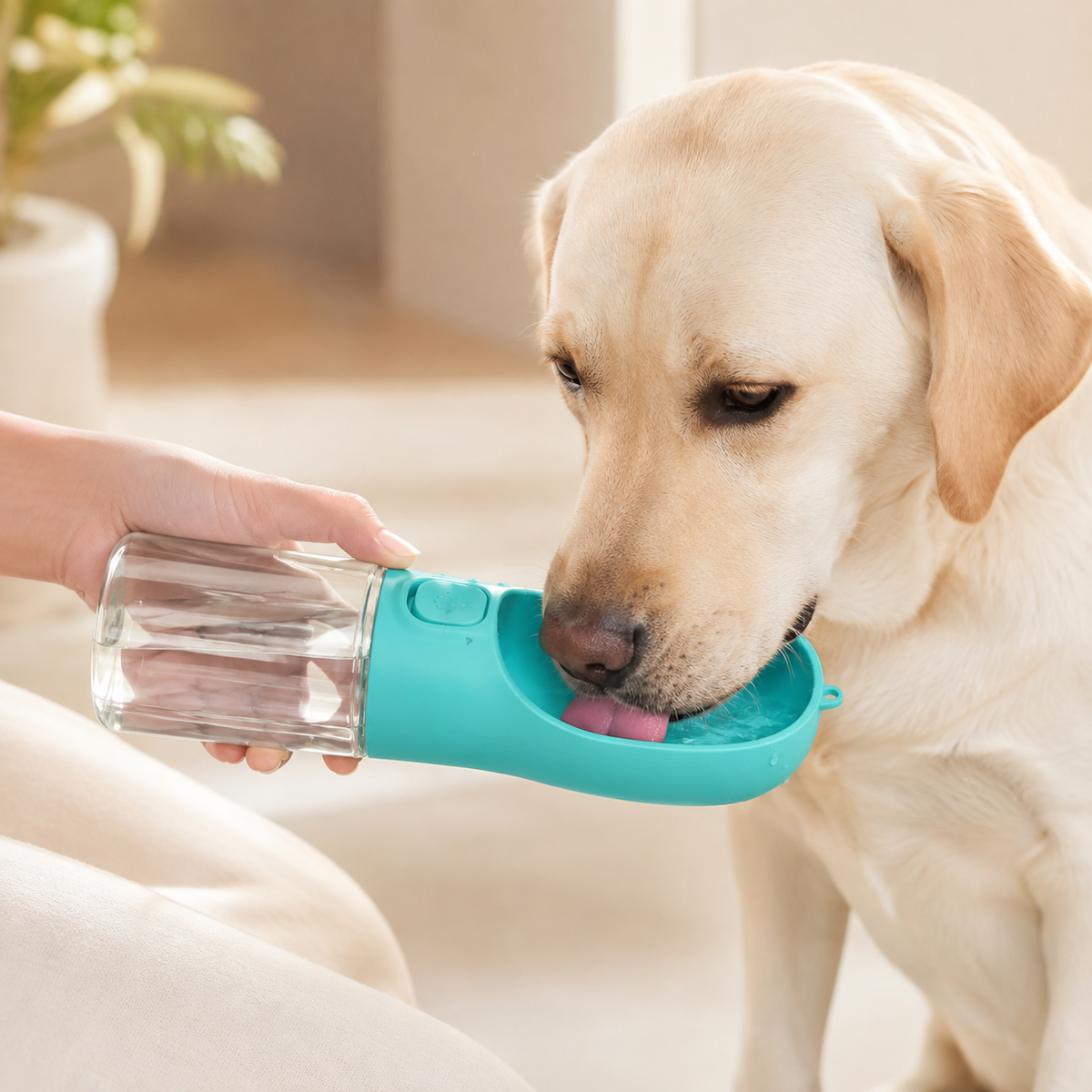 Portable Dog Water Bottle with Drinking Tray