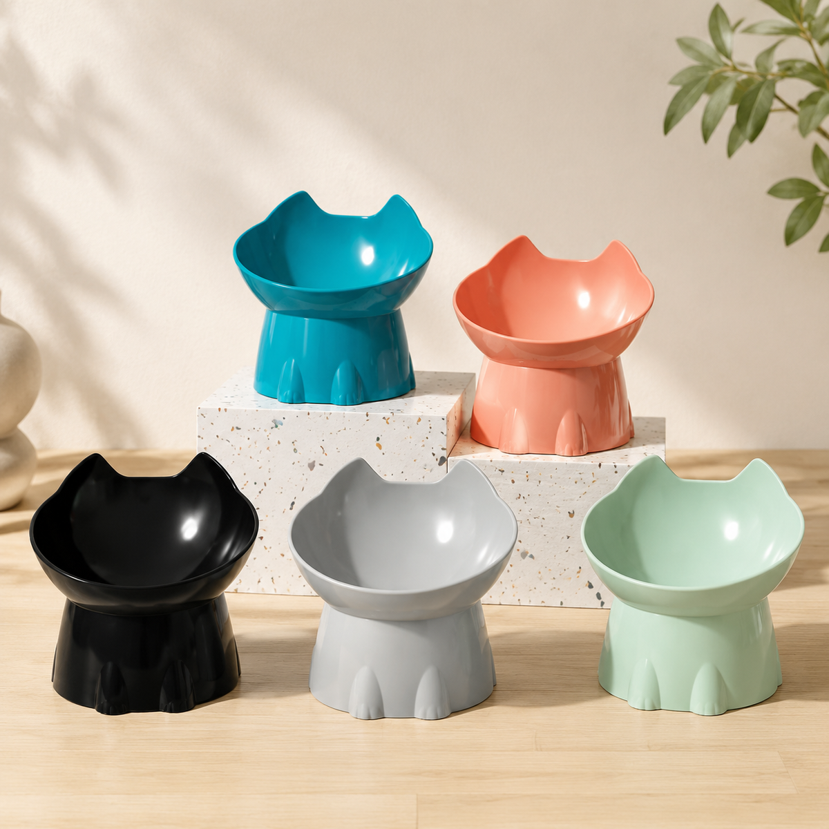 Raised & Tilted Cat Bowl