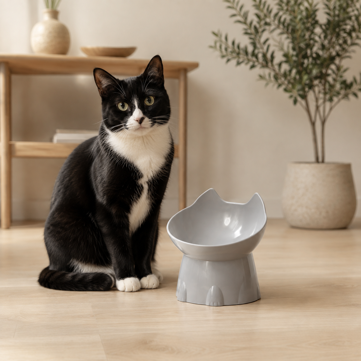 Raised & Tilted Cat Bowl