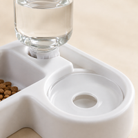 Close-up of the gravity-fed drinking section on the 2-in-1 pet bowl