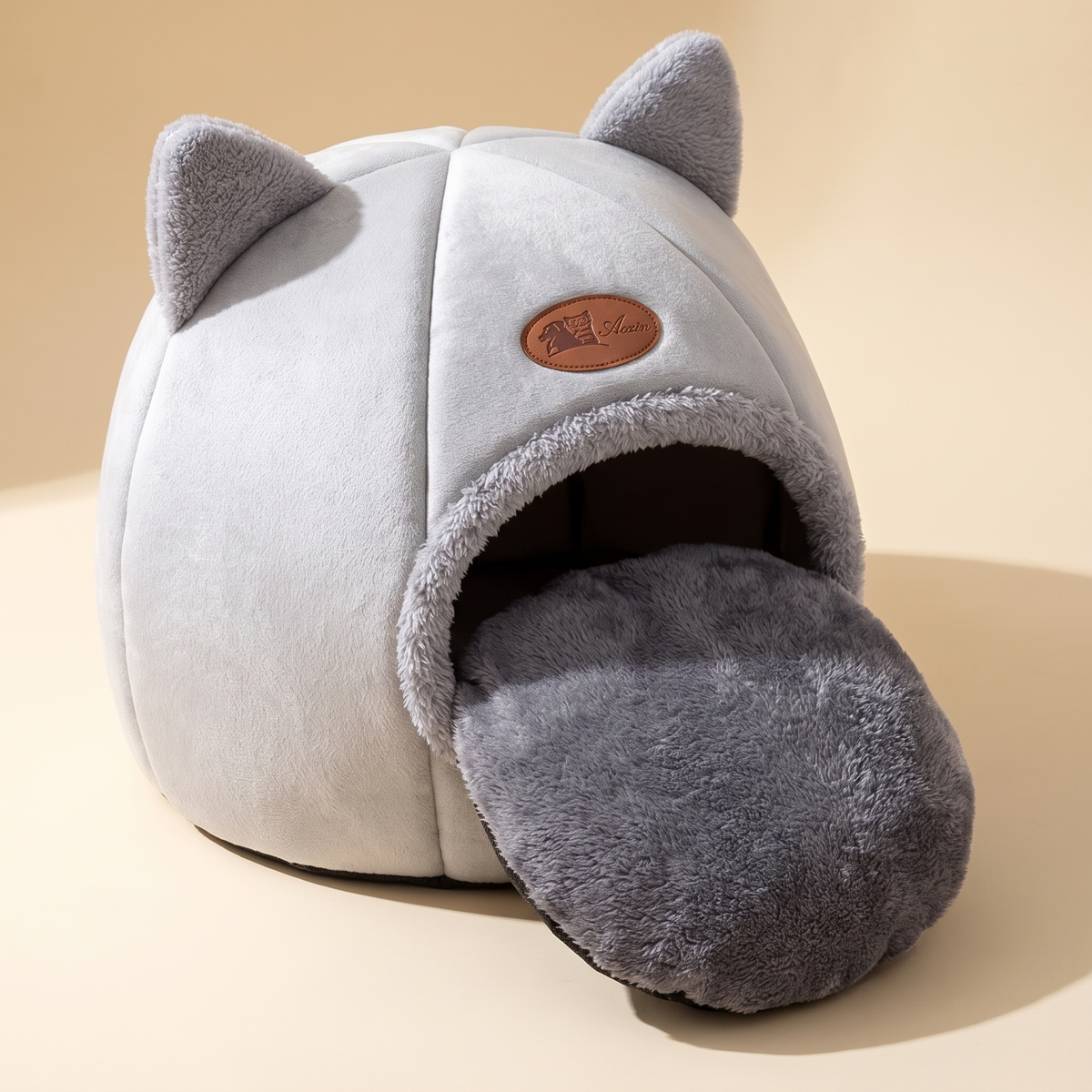 Cozy Cat-Ear Cave Bed with removable inner cushion
